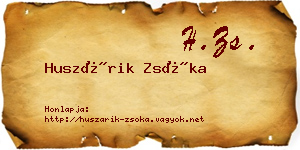 Huszárik Zsóka névjegykártya